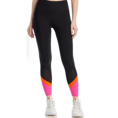 NWT Super Soft Black, Mesh, Orange and Pink Trimmed Leggings from Aqua Size XS